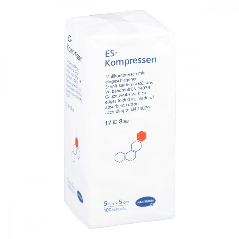 Bild von Es-Kompressen Unsteril 5x5 Cm 8fach (100 stk)